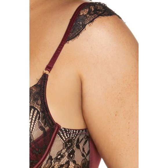 NWOT Oh La La Cheri Eyelash Lace Underwire Bra & High Waist Panties Set Size 2X - Picture 4 of 5